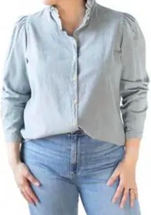 A Shirt Thing Peggy Denim Button Down Shirt In Light Wash