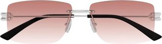 Bottega Veneta Bv 1126S 007 Metalen Zonnebril - unisex - Zonnebrillen - Grijs - 58 MM - Accessoires