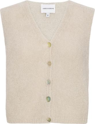Americandreams Telma Vest - Dames - Vesten - Beige - M - Wol - Truien & Vesten