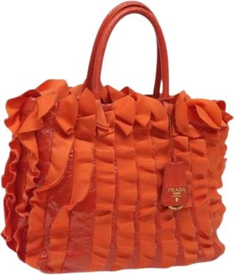 Prada Pre-owned Handbags, female, Orange, Size: ONE SIZE Pre-owned Nylon Handbag