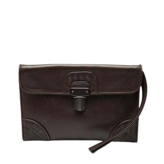 Bottega Veneta Pre-owned Clutches, female, Brown, Size: ONE SIZE Pre-owned Woven Clutch
