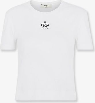 Fendi T-shirt in cotone a costine - FENDI - gender_Woman