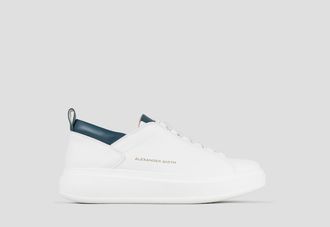 Alexander Smith Wembley Man High Frequency in white nappa leather and green details