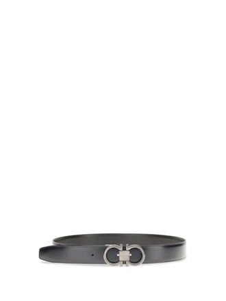 Ferragamo Mens Belt Gancini Blue Calfskin Calf Leather