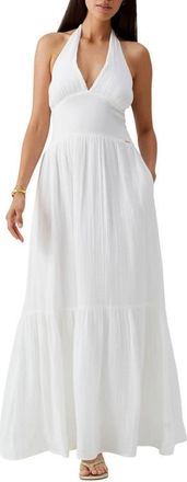 Melissa Odabash Shay Halter Cover-Up Dress in White at Nordstrom, Size X-Small