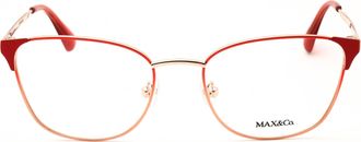 Max & Co. MO5118 Metal Rectangle Eyeglasses - Red