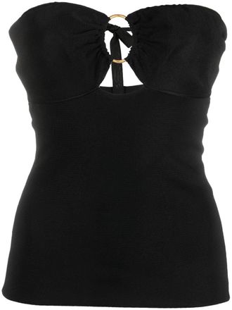 Tom Ford ring-detail strapless knit top - Zwart