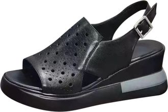 Generic Cocila Ladies Sandals WomenS Summer Platform Heel Comfortable Leather Toe Black, 6 Evening Foam Lace Up Shoes Orthopedic For Women Uk Brown Low Wedge 