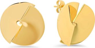 Steeltime 18k Gold Plated Folded Geometric Stud Earrings at Nordstrom Rack