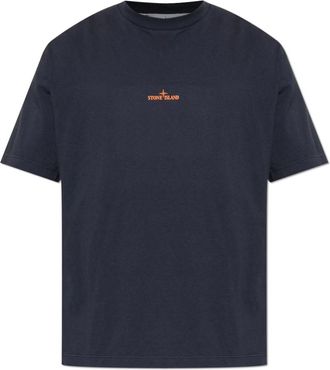 Stone Island Tops, Heren, Blauw, S, Katoen, Desert T-Shirt