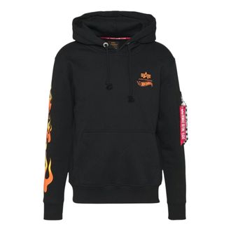 Alpha Industries Flame Hoody - Heren - Hoodies - Zwart - S - Hoodies & sweatvesten