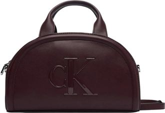 Calvin Klein Bold CK Dome Crossbody - Dames - Tassen - Bruin - Maat: ONE Size Zijde