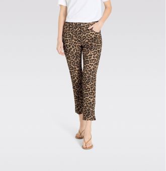 MAC Broeken 7/8-Hose MAC MELANIE 7/8 summer, Damen, Gr. 38, L&auml;nge 27, walnut leo, Obermaterial: 97% Baumwolle, 3% Elasthan, animal-print, bedruckt, slim fit 7/8-L