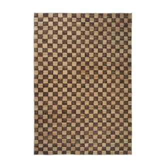 Ferm Living Check Woll-Jute Teppich, 200 x 300 cm, coffee / natural