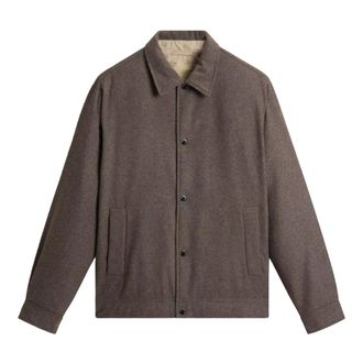 Woolrich Jas met overhemdkraag - Heren - Jassen - Bruin - Maat: S Wol