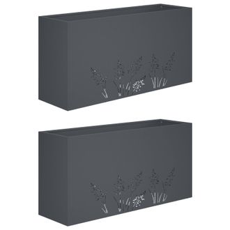 vidaXL Macetero De Jard&iacute;n 2 Uds. Gris Antracita 100 X 20 X 49 Cm Vidaxl