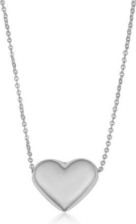 Fremada 10k White Gold Heart Necklace (18 inch)