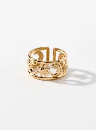 Simons Womens Sun moon open ring