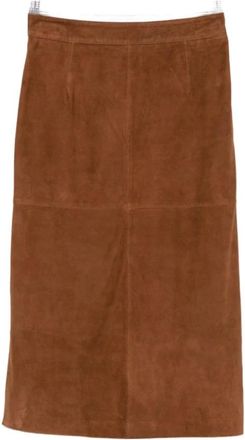 Marella Leather Skirts - Skirts - Mujer - Marr&oacute;n - S