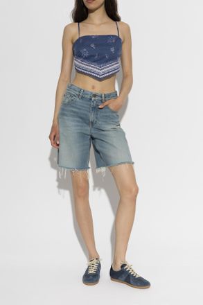 LoveShackFancy Top Mollie, Womens, Navy Blue