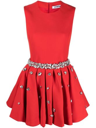 Vivetta crystal-embellished layered minidress