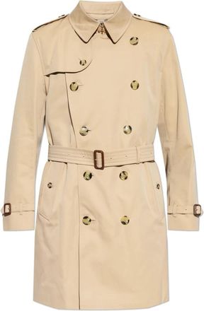 Burberry Double-breasted Kensington Trenchcoat met Riem - Heren - Trenchcoats - Beige - L - Katoen - Jassen