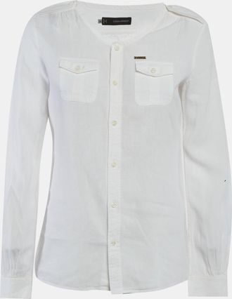 Dsquared2 White Linen Button Up Shirt