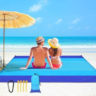 OEM Manta De Playa - Manta De Picnic - Manta De Camping - Actividades Al Aire Libre - Arena E Impermeable - 210 X 200 Cm - Azul