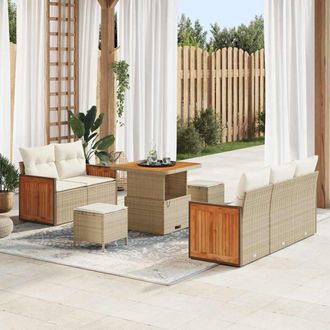 vidaXL Conjunto De Sof&aacute;s De Jard&iacute;n 8 Uds. 7-n&uacute;mero De Plazas Vidaxl