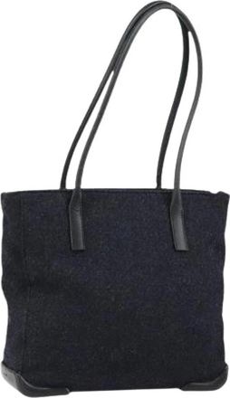 Prada Pre-owned Vintage Wollen Tote Bag - Dames - Vintage Shopper - Grijs - ONE Size - Wol - Vintage