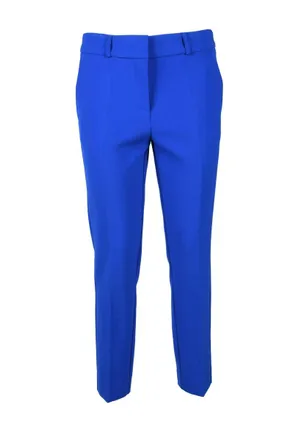 Simona Corsellini Tailored Blue Trousers with Mid-Rise Waist