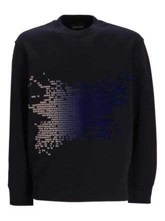 Emporio Armani logo-print cotton sweatshirt - men - Cotton/Polyester - M - Blue