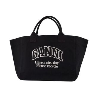 Ganni Dames, Tassen, Zwart, Maat: ONE Size Katoen