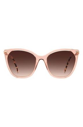 Carolina Herrera 56mm Cat Eye Sunglasses in Peach Havana at Nordstrom Rack