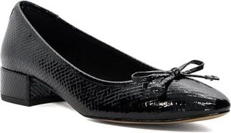 Dune London Hollies Pump Womens 9B Black Leather Slip-On Block Heel HTAT1029