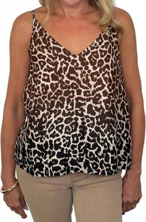 Bella Dahl V-Neck Camisole Top In Ombre Leopard Print