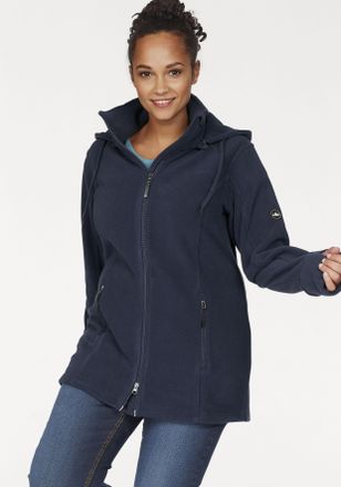 Polarino Fleecejacke POLARINO, Damen, Gr. 40, blau (marine), Fleece, Obermaterial: 100% Polyester, unifarben, h&uuml;ftbedeckend, mit Daumenl&ouml;chern, Jacken Fleeceja