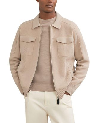 Reiss Calder Zip Through Twi Wool Sweater