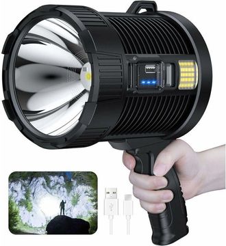 OEM Foco Recargable, Foco Led De Mano De 100 000 L&uacute;menes, Linterna Grande, Foco Solar Exterior Superbrillante, Con L&aacute;mpara Cob, 6 Modos, Resistente Al Agu