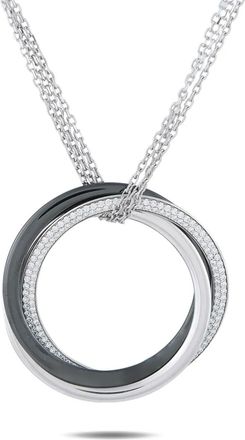 Cartier Collana Trinity in oro bianco 18 carati con diamanti e platino - Argento