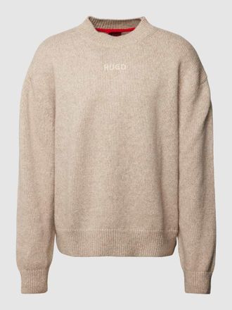HUGO BOSS Strickpullover mit Alpaka-Woll-Anteil Modell Seese in Beige, Gr&ouml;&szlig;e XL