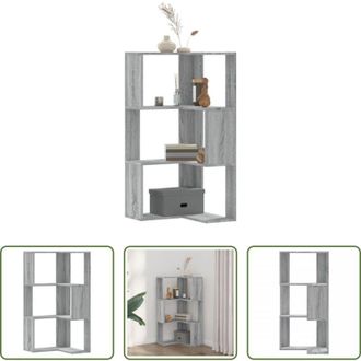 vidaXL vidaXL Libreria in legno - Libreria Angolare 3 Ripiani Grigio Sonoma 50x50x102 cm Legno