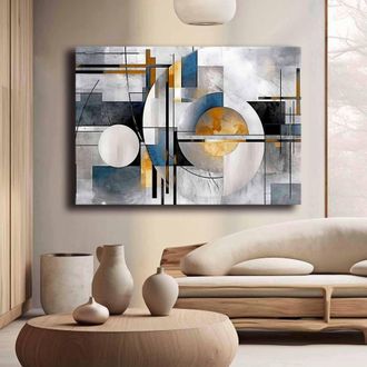 Dmora Cuadro Nahate, Estructura De Tela, Material De Madera Noble, Estructura De Madera Noble, 70x100h Cm Multicolor