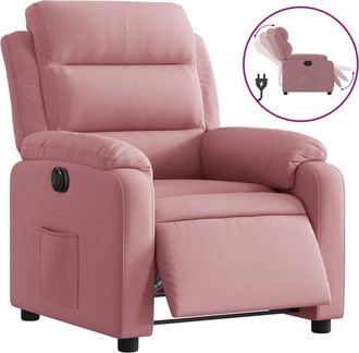 vidaXL Sill&oacute;n Reclinable El&eacute;ctrico De Terciopelo Rosa Vidaxl