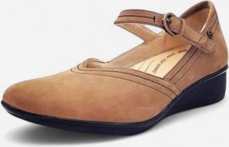 Revere Comfort Shoes Womens Narita Mary Jane Shoes In Toffee Nubuck
