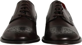Dolce & Gabbana Perforated Calfskin Leather Derby - Red