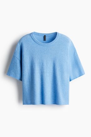 H&M Kurzarmpullover - Hellblau