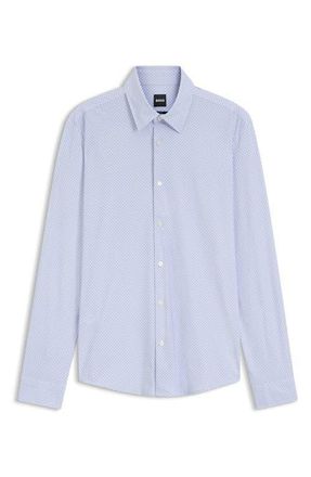 BOSS P-Roan-Kent Button-Up Shirt in Light Pastel/Purple at Nordstrom, Size Xx-Large
