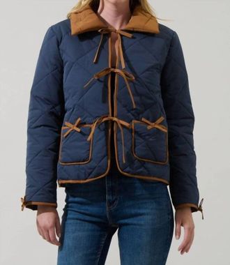 Sugarlips Ronny Contrast Puff Jacket In Navy