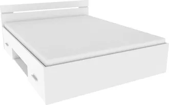Calicosy Cama 160x200 cm 2 cajones y 1 nicho l164,5 cm - Blanco